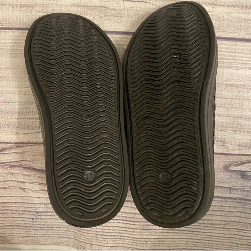Skechers Kids Black Slip-On Water Shoes with Red Insole Accents